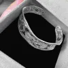 Gardenia Fiber Copper Plated 925 Silver Open Bracelet Female Bracelet Wide Face Bracelet Jewelry