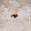 Purple Eye Heart Ring Retro Contrast Color Ring